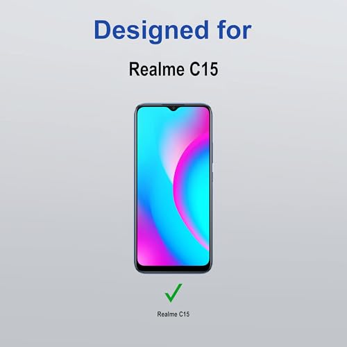 Image of ZAP CASE HD Plus Tempered Glass Screen Protector Compatible For Realme C15 (Black) Edge To Edge Coverage With Easy Installation Kit