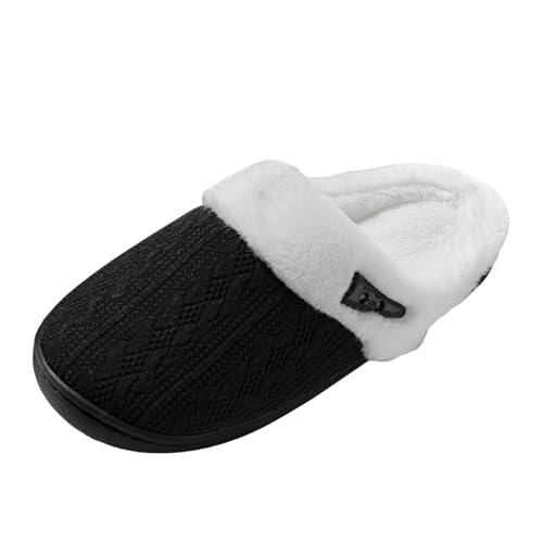 Pantoufles souples à semelle plate et bout fermé pour femme en hiver