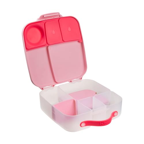 Image of b.box Lunch Box for Big Eaters All Ages - 8.5 Cup Leak Proof Bento Box with 4 Compartments, School Lunch Container with Ice Pack, Dishwasher Safe, BPA-Free, PFAS-Free - Flamingo Fizz