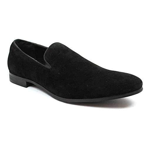 AZAR MAN New Men's Black Suede Slip on Loafers Modern Dress Shoes