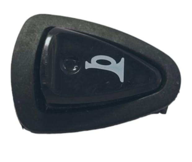 Steering Wheel Horn Button Switch, Black Triangle Shape | Horn Symbol Marking, Handlebar Mounted, Compact Design, Black Finish, Easy Fit-image-1
