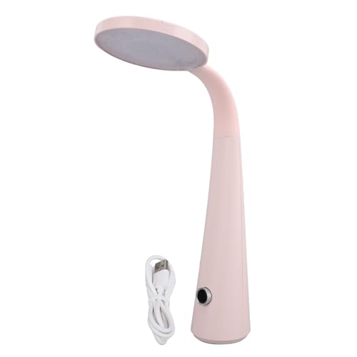 Image of Adfaga LED Desk Lamp Rechargeable Cordless Adjustable Gooseneck Eye Caring Dimmable Study Light for Home Office Reading 2000mAh Battery 10 Hours Lighting (Pink)