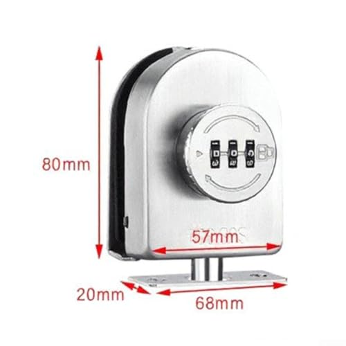 Serrure sans clé pour porte double en verre en acier inox 304 avec code combiné - 8
