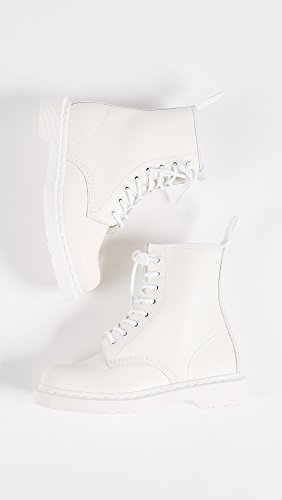 Image of Dr. Martens Women's 1460 Mono 8 Eye Boots, White, 7 Medium US