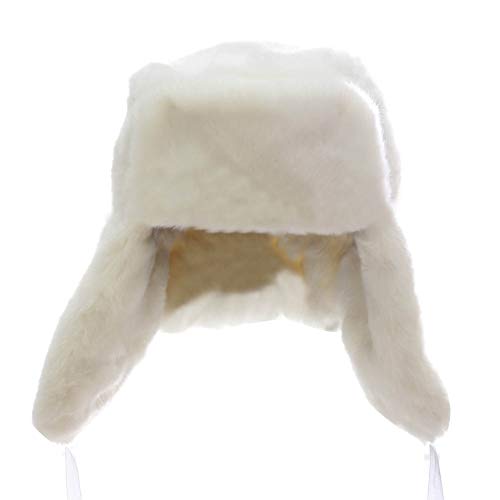 LaoZanA Unisexe Hiver Chapeau Chapka en Fausse Fourrure Style Russe Blanc Cover