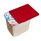 Quarkbecherdeckel 3x / Spülmaschinenfest bis 80°C / 250g/500g / Nachhaltig & Wiederverwendbar/BPA-frei/Made in Germany (Rot)