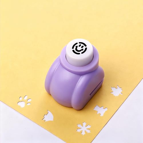 Purple Smile Face Paper Punch, Mini Hole Punch for Crafting, DIY ...