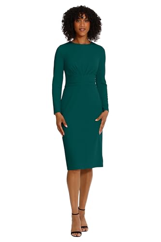 Image of Maggy London Women's Dresses Wide Waistband and Tuck Details Office Career Workwear Event Occasion Guest of