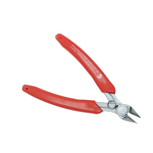VILLCASE High Leverage Diagonal Cutters Carbon Steel Side Cutting Pliers for Wire Cords and Beading Durable Handheld Flush Pliers with Ergonomic Red Handle