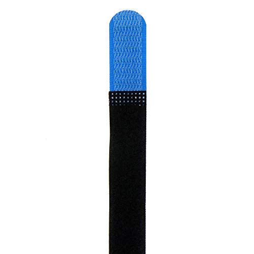 Velcro Cable Ties 400 x 30 Black/Blue Velcro Velcro Fastening on Both Sides Pack of 10 - Image 2