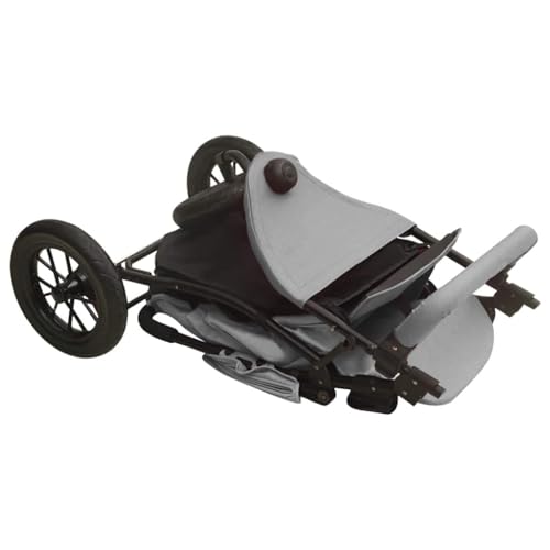 7. Bild von vidaXL Kinderwagen mit Verdeck Korb Einhand-Klappsystem Kinder Baby Buggy Kinderbuggy Kindersportwagen Reisebuggy Sportwagen Hellgrau Stahl