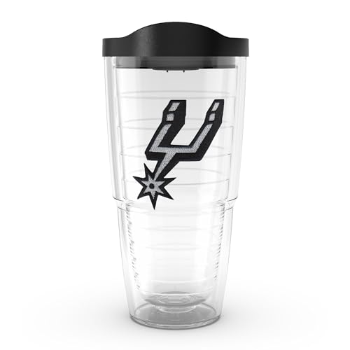 Tervis Made in USA Double Walled NBA® San Antonio Spurs Insulated Tumbler Cup Keeps Drinks Cold & Hot, 24oz, Primary Logo
