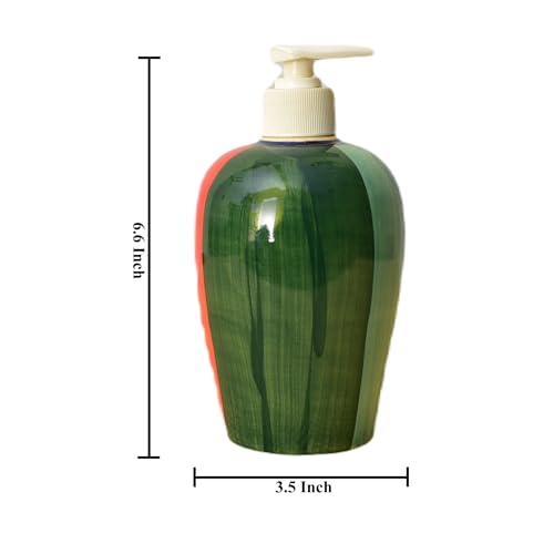 Image of Ceramic Liquid Soap Dispenser, 450 ml, Finch | Refillable Pump Bottle for Hand Wash, Lotion, Shampoo & Kitchen Use, 2 Pieces