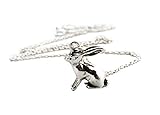 Sterling Silver Rabbit Necklace, Bunny Necklace