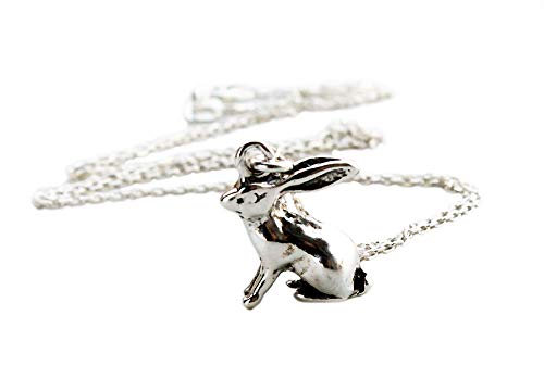 Sterling Silver Rabbit Necklace, Bunny Necklace