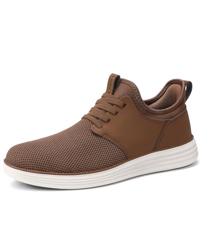 Image of VILOCY Mens Slip On Casual Dress Shoes Hands Free Fashion Sneakers Mesh Tennis Walking Work Shoes Comfortable Breathable Lightweight Non Slip