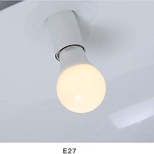 Plafonnier E27 en aluminium et bois noir orientable pour éclairage de plafond