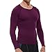 Wine Red Compression Shirts Long Sleeve Men Cool Dry Athletic Workout Running T-Shirts Top Sports Baselayer Undershirt