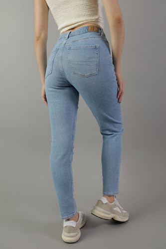 Image of American Eagle Women Blue Super High Rise Mom Jeans