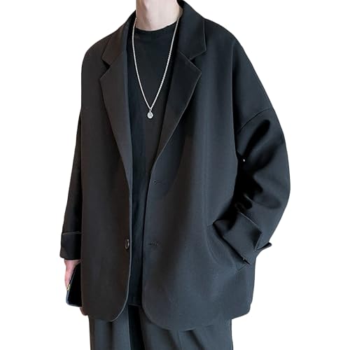 Men's Blazers Trendy Loose Suit Jackets Casual Streetwear Suit Coat Simple Regular Lapel Suit Tops