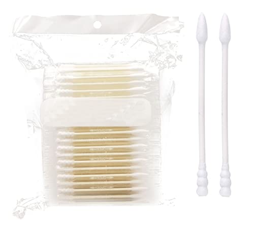 Double-Headed Cotton Swabs with Wooden Sticks, Biodegradable Cotton Buds, Spiral Head/Tip Head