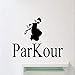 Miłośnicy sportów ekstremalnych parkour winylowa naklejka ścienna skok miasto sporty uliczne szkoła młodzieżowa sypialnia dekoracyjny mural 70 x 42 cm