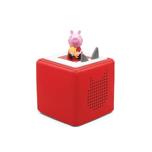 tonies Toniebox Peppa Pig Starter Set incl Peppa Pig Tonie, Toddler Toys, Educational Toys for 3 Year Olds & over, Screen-Free Audiobooks and Kids Music Players, Wireless Speaker, 7 Hr Battery, Red