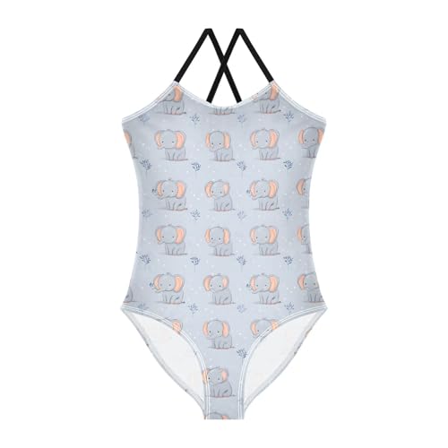 Cute Elephant Girls One Piece Swimsuits Summer Quick Dry Beach Bathing Suit