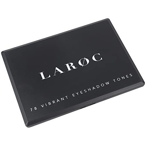 LaRoc 78 Shade Eyeshadow Palette - High Pigment Makeup Palette with Nude Eyeshadow, Powder Blush, Matte & Shimmer Shades - Gold to Black Eye Shadows, Applicators & Make Up Mirror - Image 8