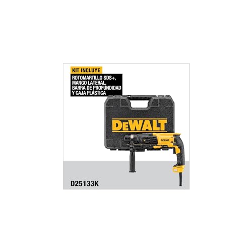 Perforateur SDS-Plus filaire 26 mm DeWalt D25133K 800W avec burin pointu et plat béton - 6