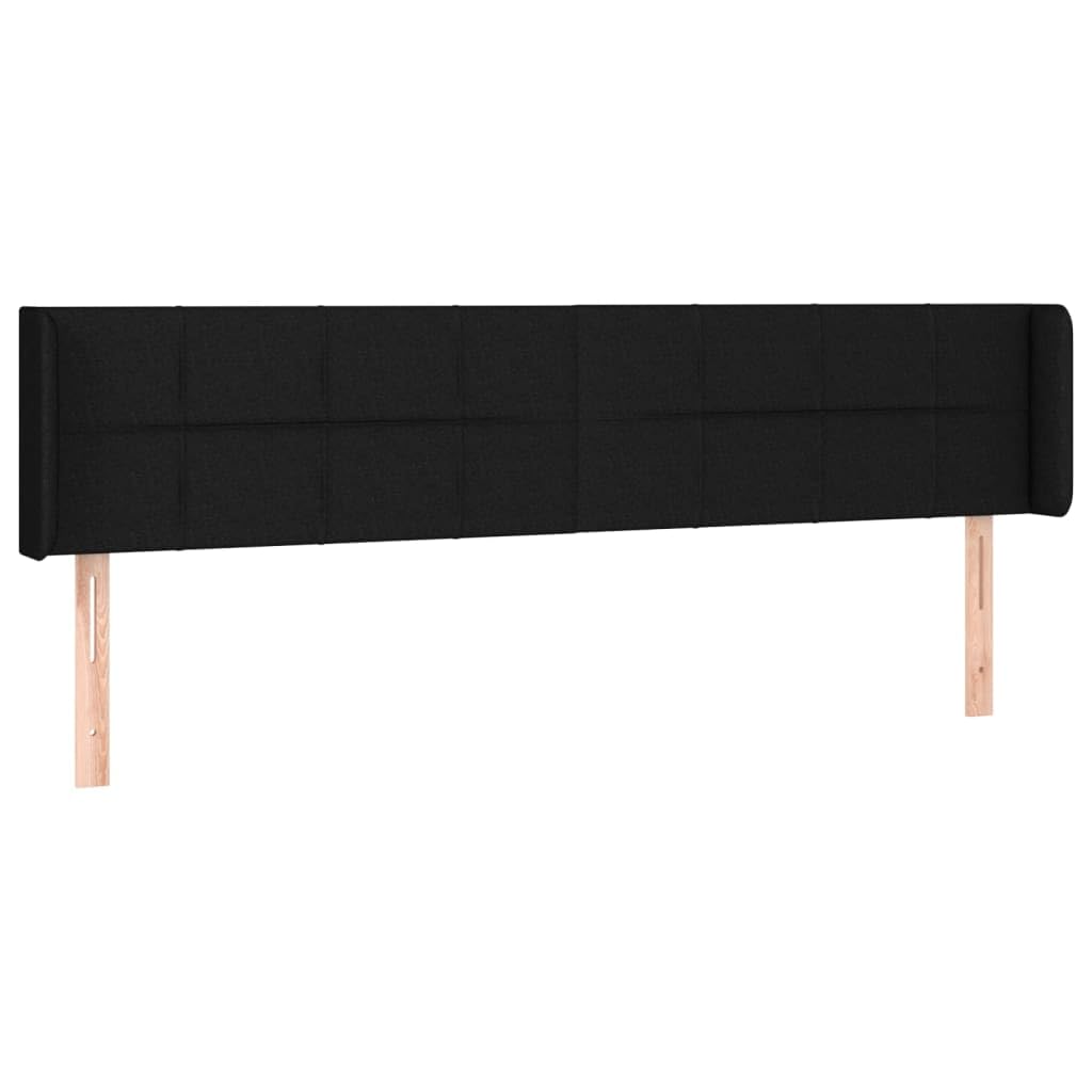 3123260 Testiera a LED Nera 203x16x78/88 cm in Tessuto Testata in Legno,Testata Letto Matrimoniale Muebles Dormitorio Spalliera Letto Testiere per Letto Matrimoniale