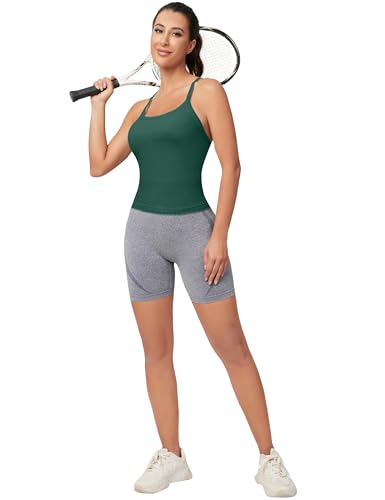 Image of MathCat Workout Tank Tops for Women with Built in Bra, Sleeveless Gym Tops Seamless Racerback Athletic Yoga Shirts