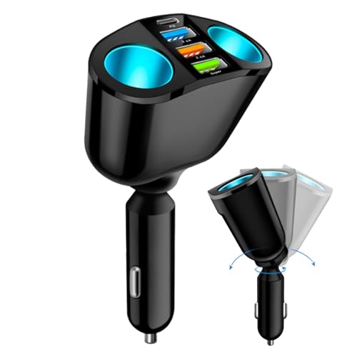 Caricabatteria da da da da auto USB Tipo-C Adattatore splitter per da da da auto Caricatore di espansione USB di tipo C Doppia porta USB per display digitale da da da da auto veloce