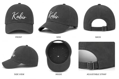 Image of AICA Personalised Name Cotton Cap for Men & Women � Black, Free Size | Gifts for Men & Women