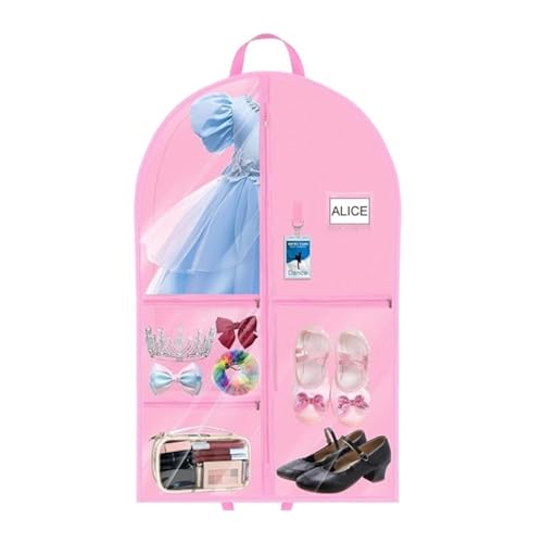 Garment Bags Oxford Cloth Dress Dance Dress Storage Bag, Washable Clothing Dust Bag, Multi-purpose Suit Clothing dust Cover (Color : Pink)