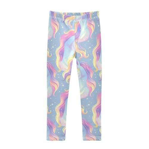 Colorful Unicorns Little Girls Shorts Stretchy Cotton Board Shorts Skater Pants for Vacation 6T