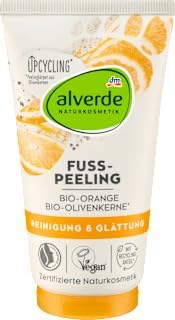 Orange Foot Scrub, 75 ml, marka DM Niemcy, kompatybilny z naturalnymi kosmetykami alverde, peeling do stóp z pomarańczą, 75 ml
