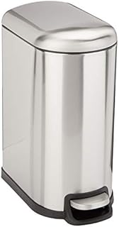 Amazon Basics Rectangle Soft-Close Trash Can for Narrow Spaces - 10L