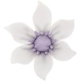 Angoily Decoración de Pared Arte 3D de Cerámica Blanca Escultura de Flor de Hierro Pequeño para Sala de Estar Decoración Artística Hecha a Mano Adecuado para Baño y Cocina