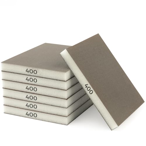 STEBRUAM 6 Stück Schleifschwämme 400 Körnung | Schleifpads für Multifunktionswerkzeuge | Ideal für Holz, Metall & Auto | Wasserdicht & Langlebig | DIY, Renovierung & Polieren