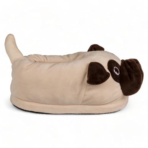 MIJOMA Plüsch Hausschuhe, Superbequem, Rutschfest, Kuschelig aus 100% weichem Velourplüsch (Mops, EU Schuhgrößensystem, Kleinkind, Damen, Numerisch (von/bis), M, 31, 32)