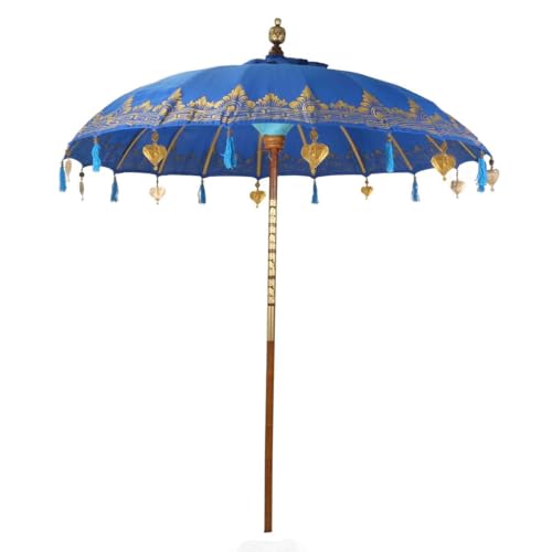 Oriental Galerie Bali Sonnenschirm Balinesischer Garten Schirm Baumwolle Handarbeit Retro Vintage Dekoschirm 2-teilig ca 180cm einfache Bemalung, Design:Nr. 8 Oriental Galerie Bali Sonnenschirm Balinesischer Garten Schirm Baumwolle Handarbeit Retro Vintage Dekoschirm 2-teilig ca 180cm einfache Bemalung, Design:Nr. 8