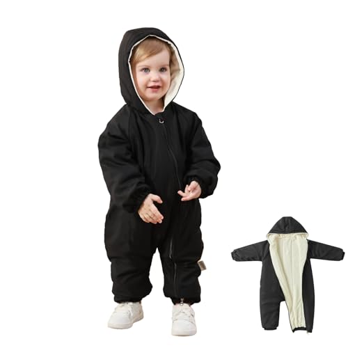 Image of UVIPC Toddler Snow Suit Newborn Baby Winter Clothes Long Sleeve Romper Convenient Dual Zipper Design Outdoor Snowsuit