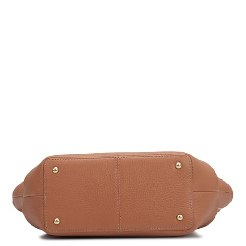 Image of Da Milano Leather Satchel Bag for Women - Orange