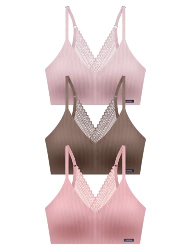 Image of Livona Wireless Bras for Women - Comfort Bralettes with Support Adjustable Seamless Sports Bras Lace Cami Crop S-XXL