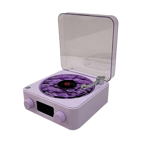 Wave Vinyl Altoparlante Bluetooth 2026 nuovo altoparlante portatile vintage in vinile con luce e ora regolabili lettore musicale con 4 modalità per camera da letto feste