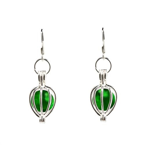 Bottled Up Designs Handmade Drop Earrings, Eco Friendly, Recycled Vintage Bottles, Made in USA, Birthday Gifts, Mothers Day, Women, Anniversary (Green 1960s Beer Bottle)