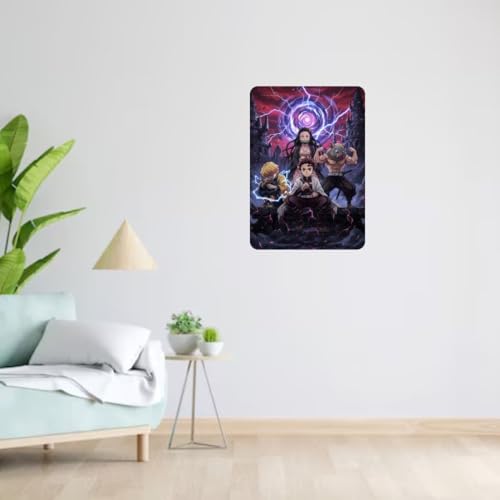 Image of Zesta Bathroom Decor Items Washroom Decor Tin Sign | Aesthetic Posters Wall Poster for Bedroom | Magnetic Cafe Decoration Items / Restaurant Decorations Items | Quirky Home Decor Bar Accent (Demon Slayer)