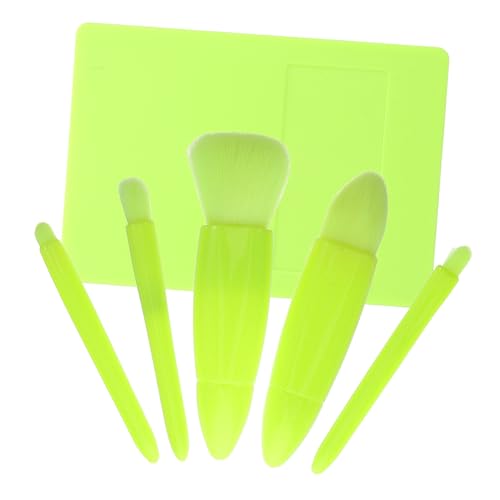 OSOLADY 旅行用メイクブラシ ミラー付き コンパクト ポータブル 顔 ブラシ一式 女性用 ミニアイケース アプリケーター 化粧鏡付き