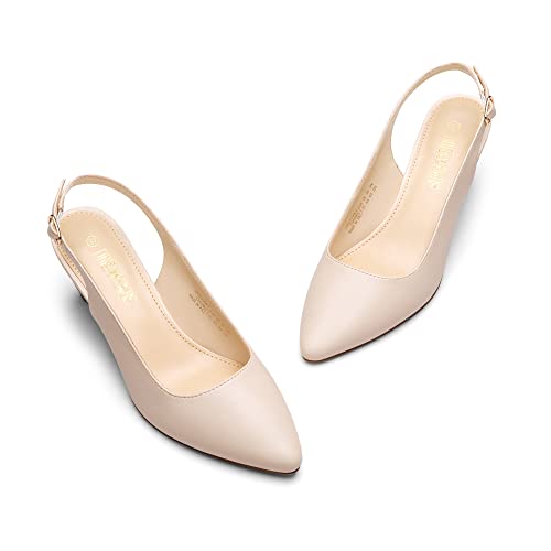 DREAM PAIRS Womens Slingback Sandals Pumps Pointed Toe Dress Party Court Shoes Ladies Kitten Heel Wedding Shoes SDHS2234W-E - Image 5